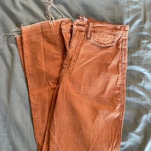 Free People Orange Corduory Kick Flares - Size 28